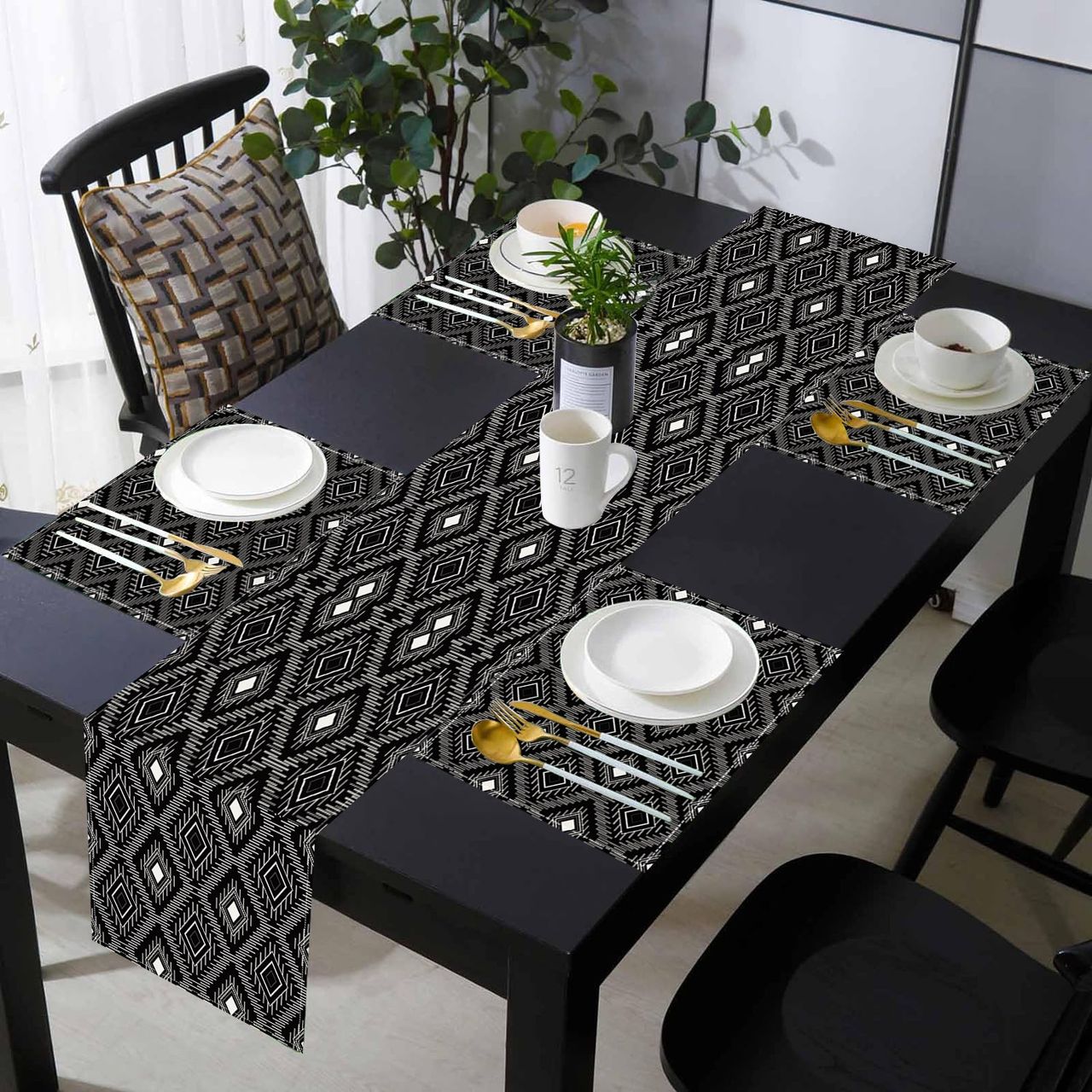 Bohemian Table Runner And Placemats Set