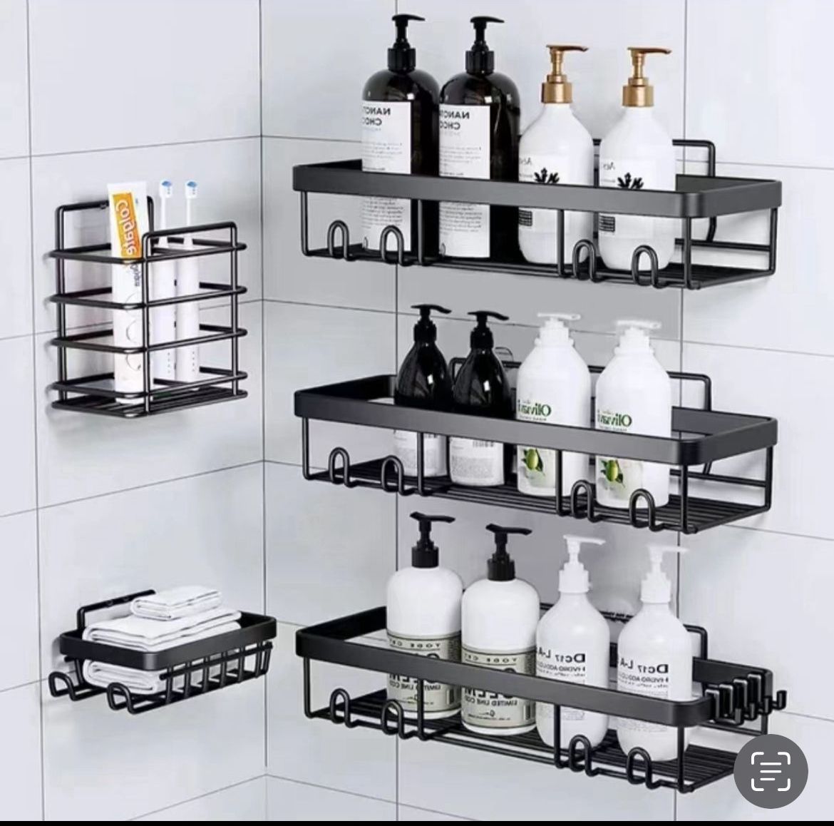 5pcs set shower caddy shelf