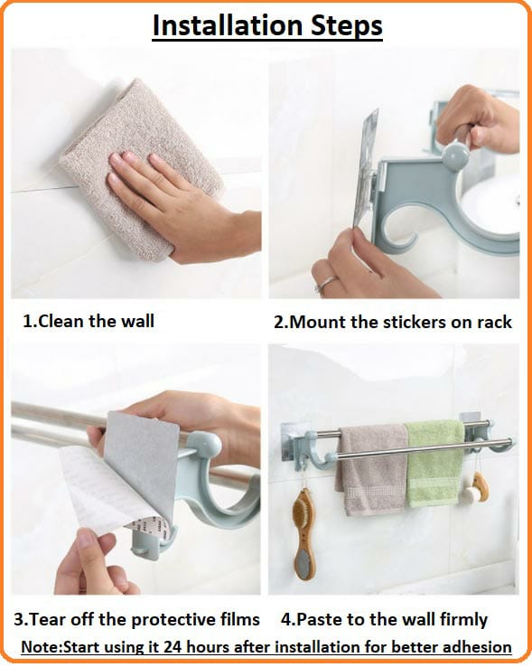 54cm self adhesive Double Pole Towel Holder